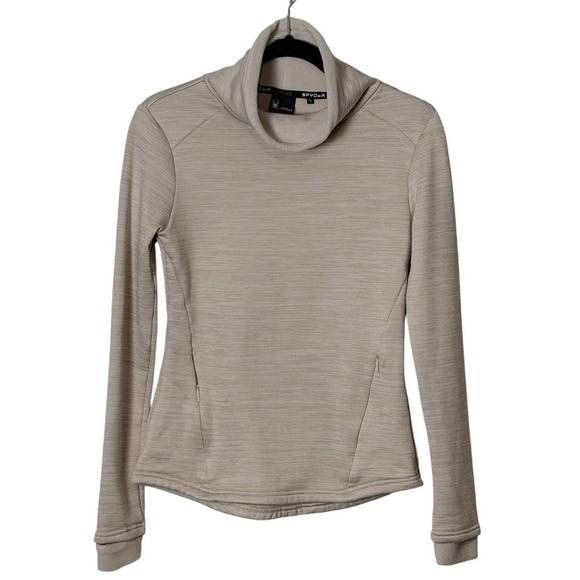 Spyder Tops - Spyder Active Womens Small SP174 Cowl Neck Fleece Pullover Gray Space Dye